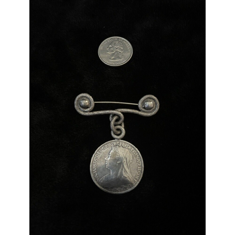 Vintage Freirich Victoria Coin Brooch.  *see Description*